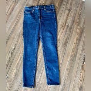 American Eagle Outfitters Dark Blue Skinny Jeans super high rise jeggings